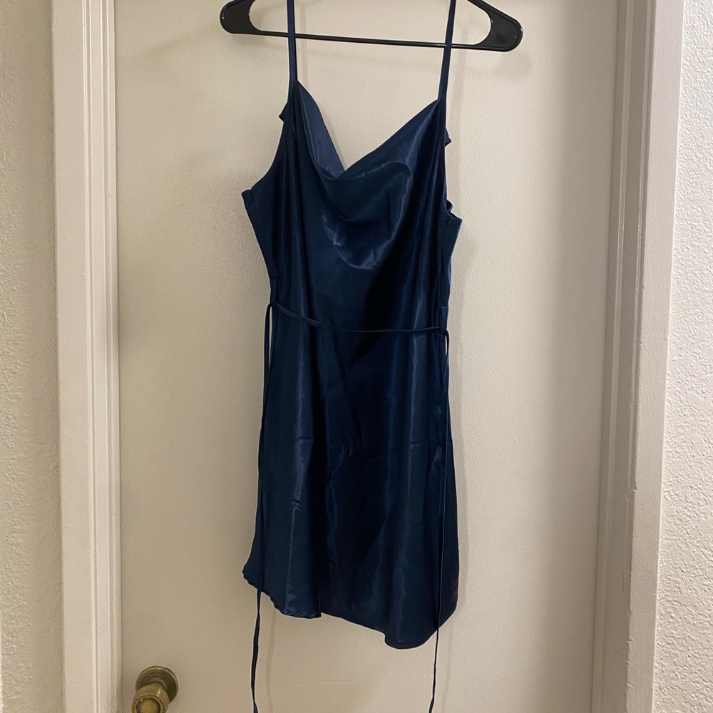 Elegant Navy Blue Slip Dress